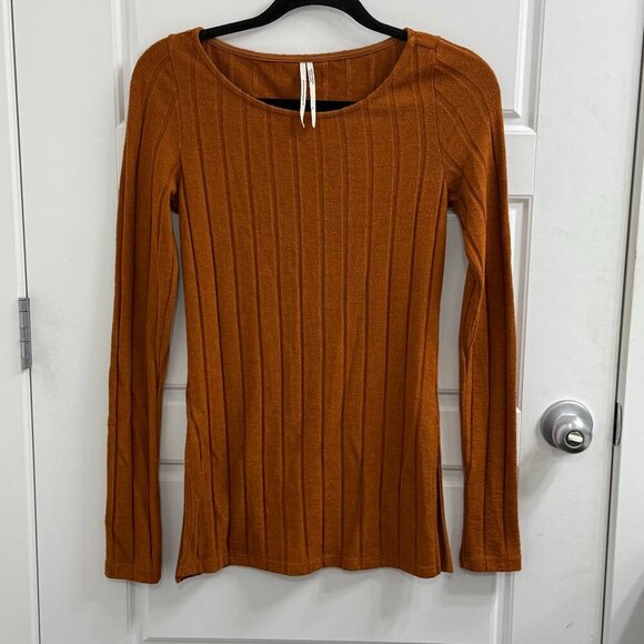Anthropologie Ribbed Side Slit Tunic in Cedar size XS - Picture 1 of 3